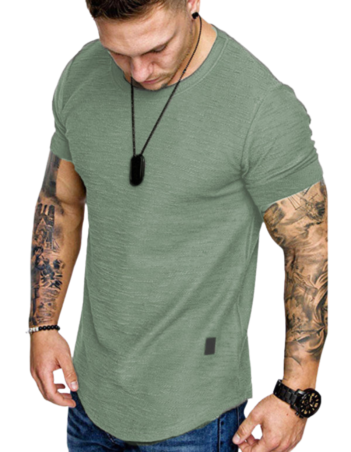 SHOPIQAT Short-Sleeved Round Neck Bamboo Cotton T-Shirt - Premium from shopiqat - Just $6.900! Shop now at shopiqat